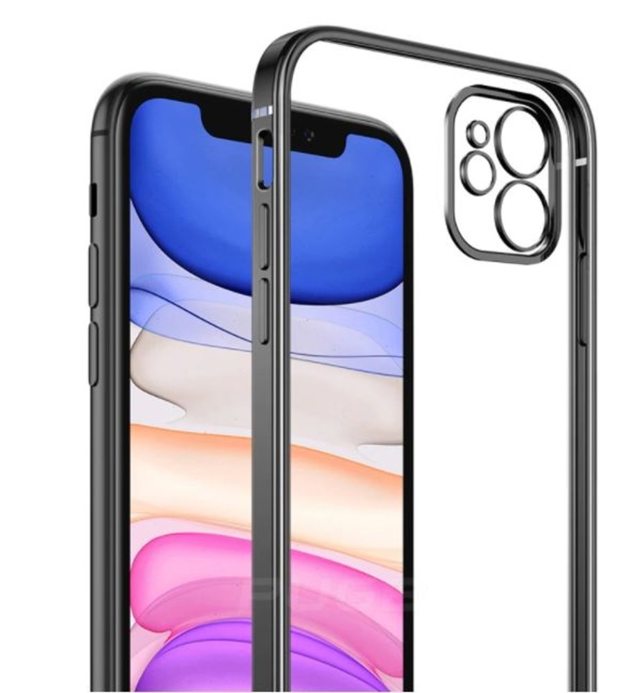 ShieldCase® ShieldCase iPhone 11 vierkante metallic case (zwart) ShieldCase® ShieldCase iPhone 11 vierkante metallic case (zwart)