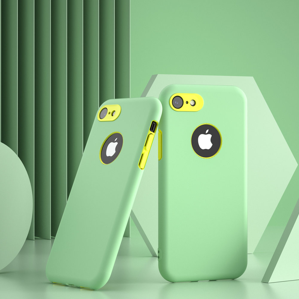 ShieldCase® Dubbellaags siliconen hoesje iPhone 7 / 8 (lichtgroen-geel)