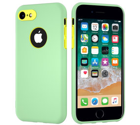 ShieldCase® Dubbellaags siliconen hoesje iPhone 7 / 8 (lichtgroen-geel)