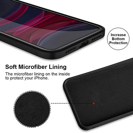 ShieldCase® ShieldCase iPhone 11 vierkante silicone case (zwart)
