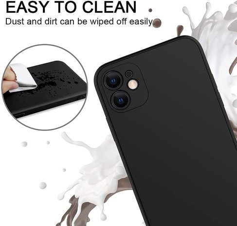ShieldCase® ShieldCase iPhone 11 vierkante silicone case (zwart)