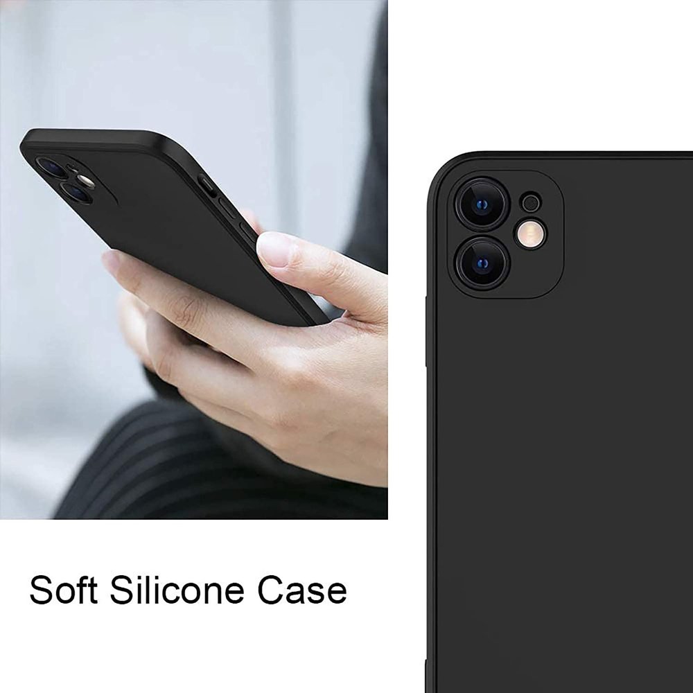 ShieldCase® ShieldCase iPhone 11 vierkante silicone case (zwart)
