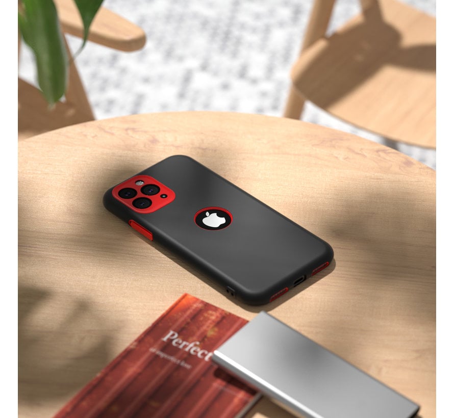 ShieldCase dubbellaags siliconen hoesje iPhone 11 Pro Max (zwart-rood)