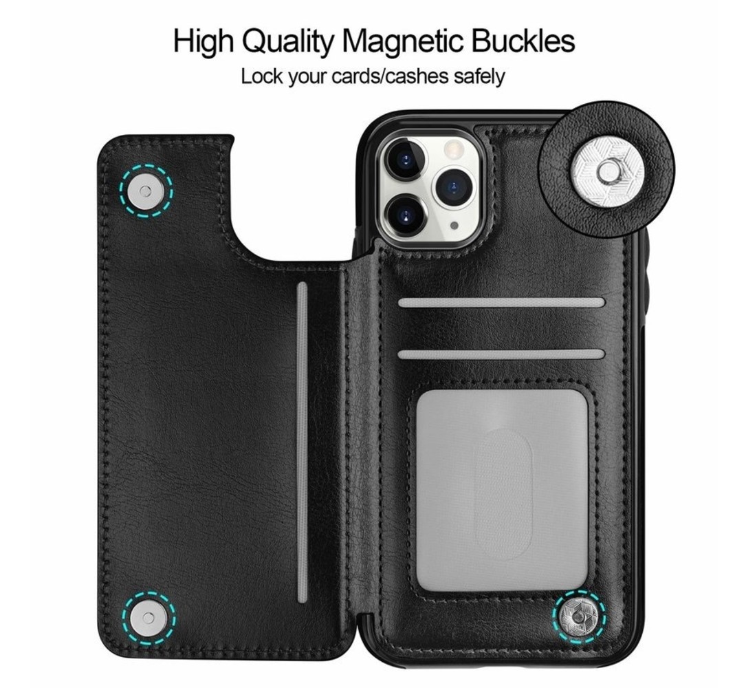 ShieldCase® ShieldCase iPhone 12 Pro wallet case - 6.1 inch (zwart) ShieldCase® ShieldCase iPhone 12 Pro wallet case - 6.1 inch (zwart)