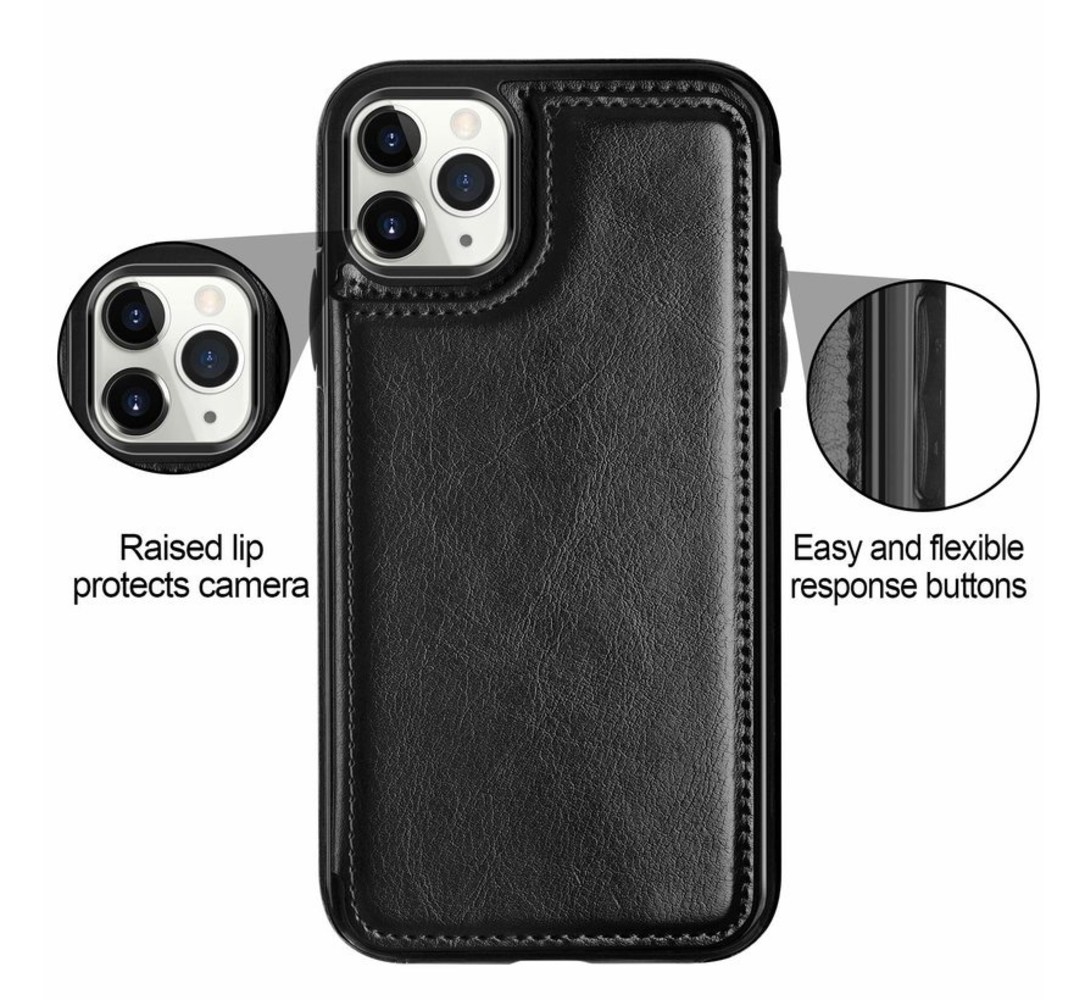 ShieldCase® ShieldCase iPhone 12 Pro wallet case - 6.1 inch (zwart) ShieldCase® ShieldCase iPhone 12 Pro wallet case - 6.1 inch (zwart)