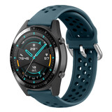 Huawei Watch GT siliconen bandje met gaatjes (rock green)