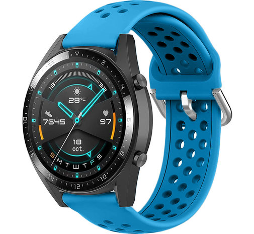 Huawei Watch GT siliconen bandje met gaatjes (lichtblauw)