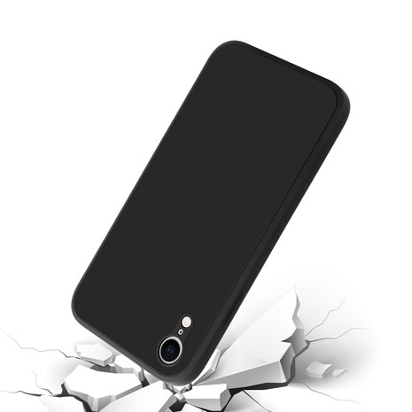 ShieldCase® ShieldCase iPhone Xr vierkante silicone case (zwart)