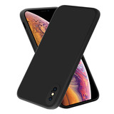 ShieldCase® iPhone X / Xs vierkante silicone case (zwart)