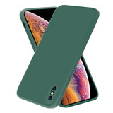 ShieldCase® iPhone X / Xs vierkante silicone case (donkergroen)