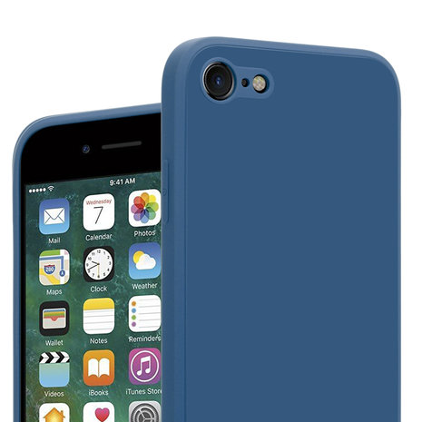 ShieldCase® ShieldCase iPhone 7 / 8 vierkante silicone case (blauw)
