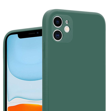 ShieldCase® ShieldCase iPhone 11 vierkante silicone case (donkergroen)