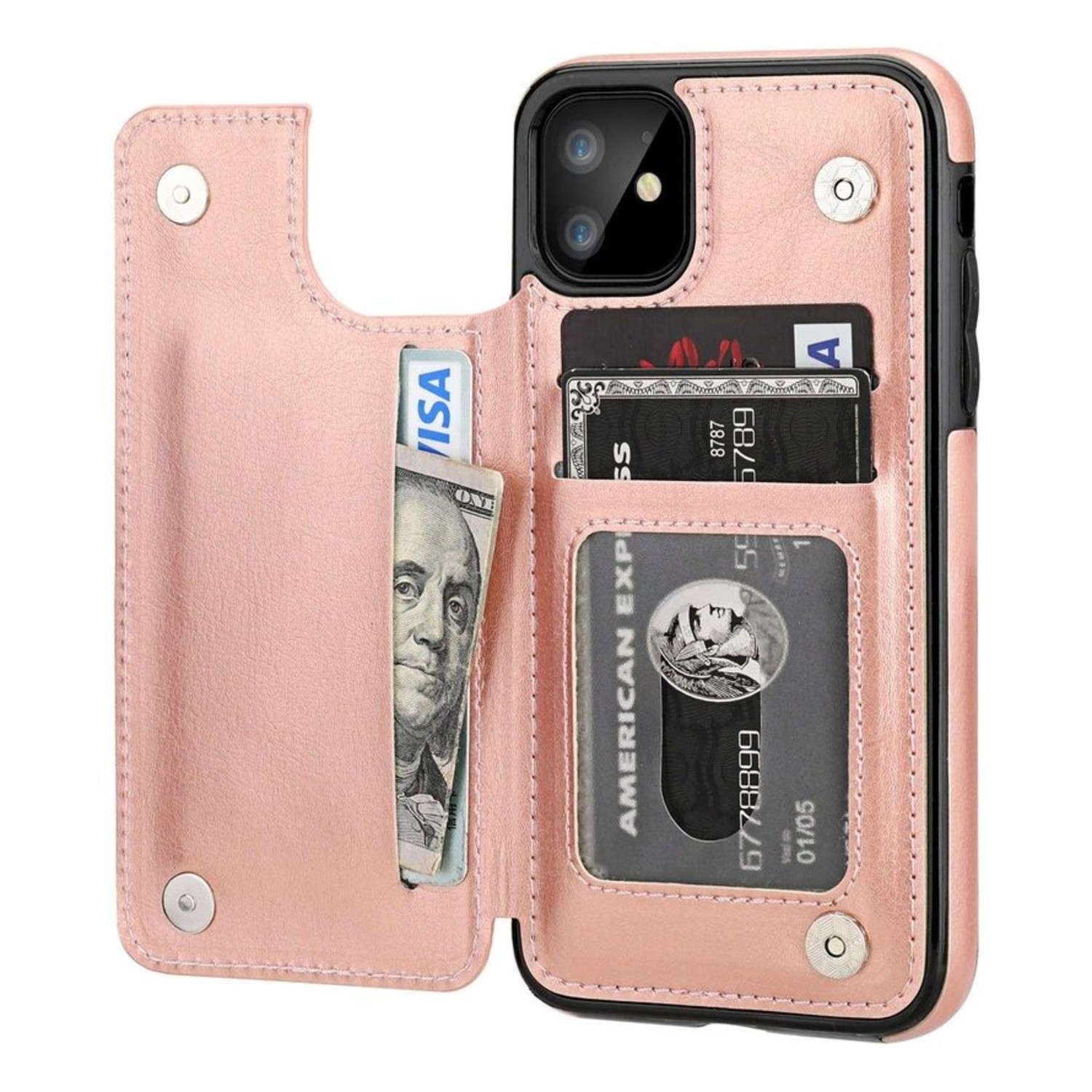 iPhone 12 Mini (5.4 inch) wallet case (roze) - Phone-Factory