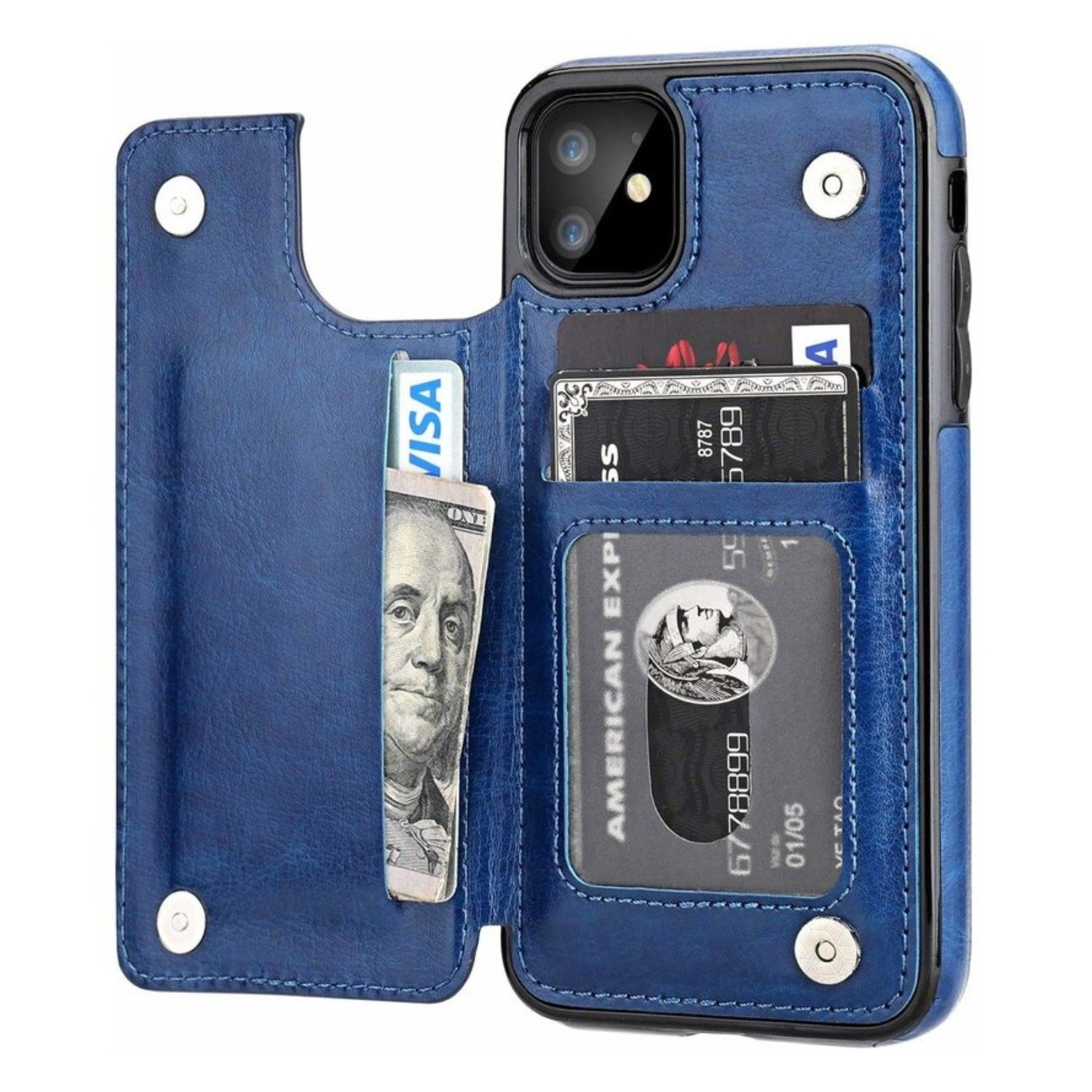 iPhone 12 Mini (5.4 inch) wallet case (blauw) - Phone-Factory