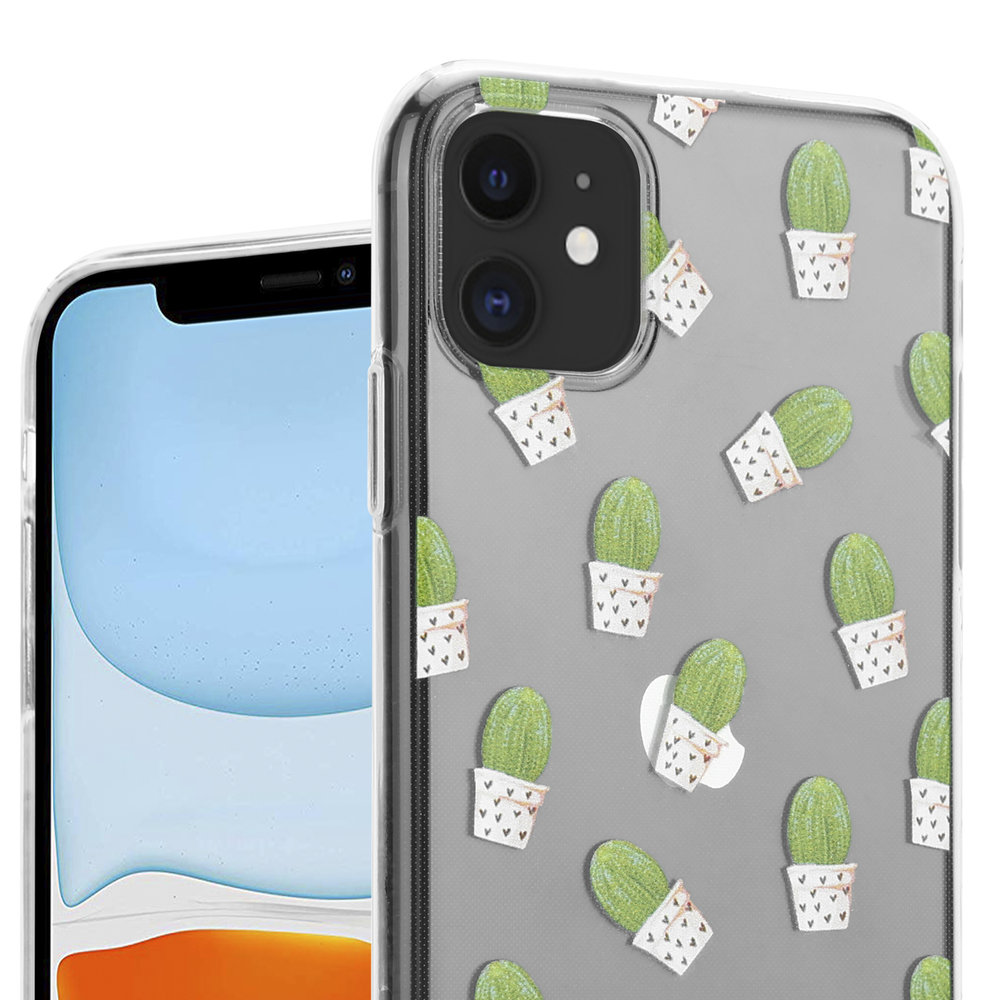 ShieldCase® ShieldCase Cute Cactus iPhone 12 - 6.1 inch hoesje ShieldCase® ShieldCase Cute Cactus iPhone 12 - 6.1 inch hoesje