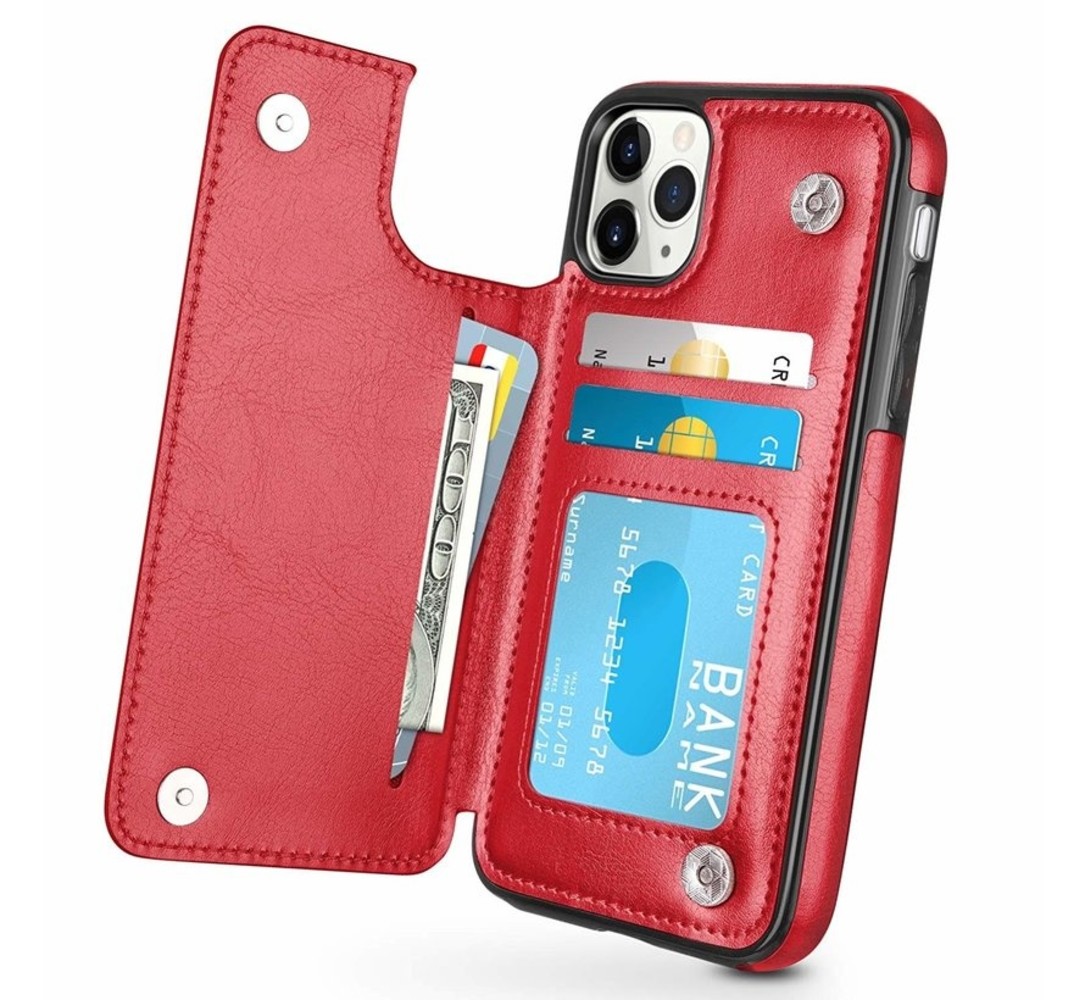 Iphone 12 Pro - 6.1 Inch Wallet Case (Rood) - Phone-Factory