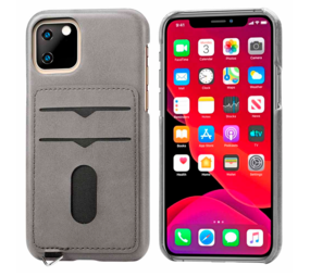 ShieldCase® Vintage case met pashouder iPhone 12 Mini - 5.4 inch (grijs) ShieldCase® Vintage case met pashouder iPhone 12 Mini - 5.4 inch (grijs)