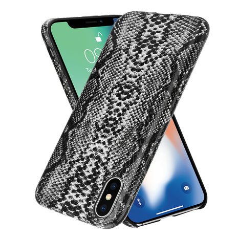 ShieldCase® ShieldCase Guilty Grey Snake Print iPhone X / Xs hoesje (wit-grijs) ShieldCase® ShieldCase Guilty Grey Snake Print iPhone X / Xs hoesje (wit-grijs)
