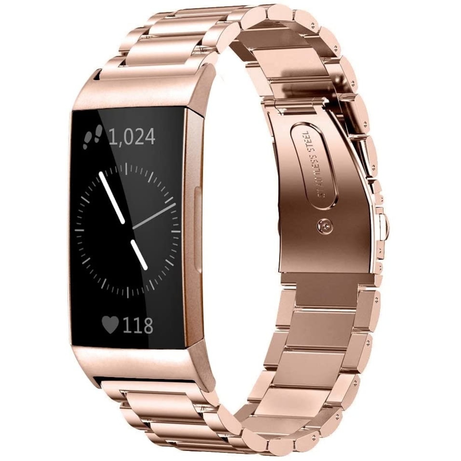 Fitbit Charge 3 stalen bandje rose goud Phone Factory