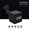 Houten digitale wekker klok / kalender / temperatuur - zwart Houten digitale wekker klok / kalender / temperatuur - zwart