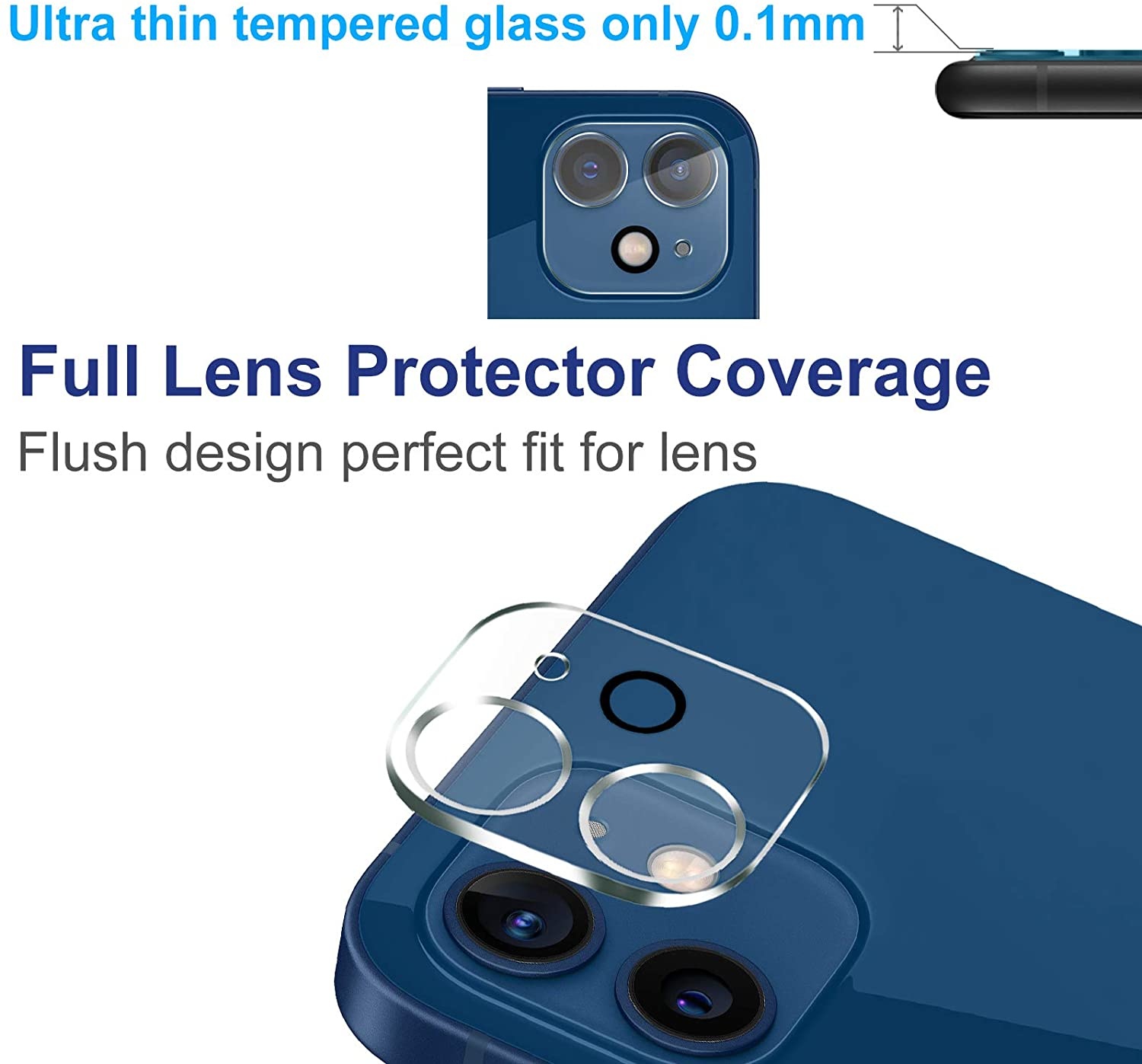 iPhone 12 Mini full cover camera lens protector (tempered glass