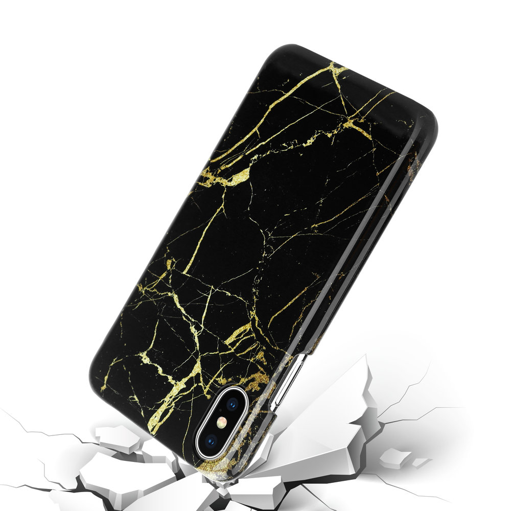 ShieldCase® ShieldCase Amazing Black Marmer iPhone X / Xs hoesje (zwart) ShieldCase® ShieldCase Amazing Black Marmer iPhone X / Xs hoesje (zwart)