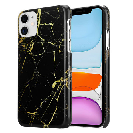 Maladroit inspanning Previs site iPhone 12 - 6.1 inch hoesje marmer (zwart) - Phone-Factory