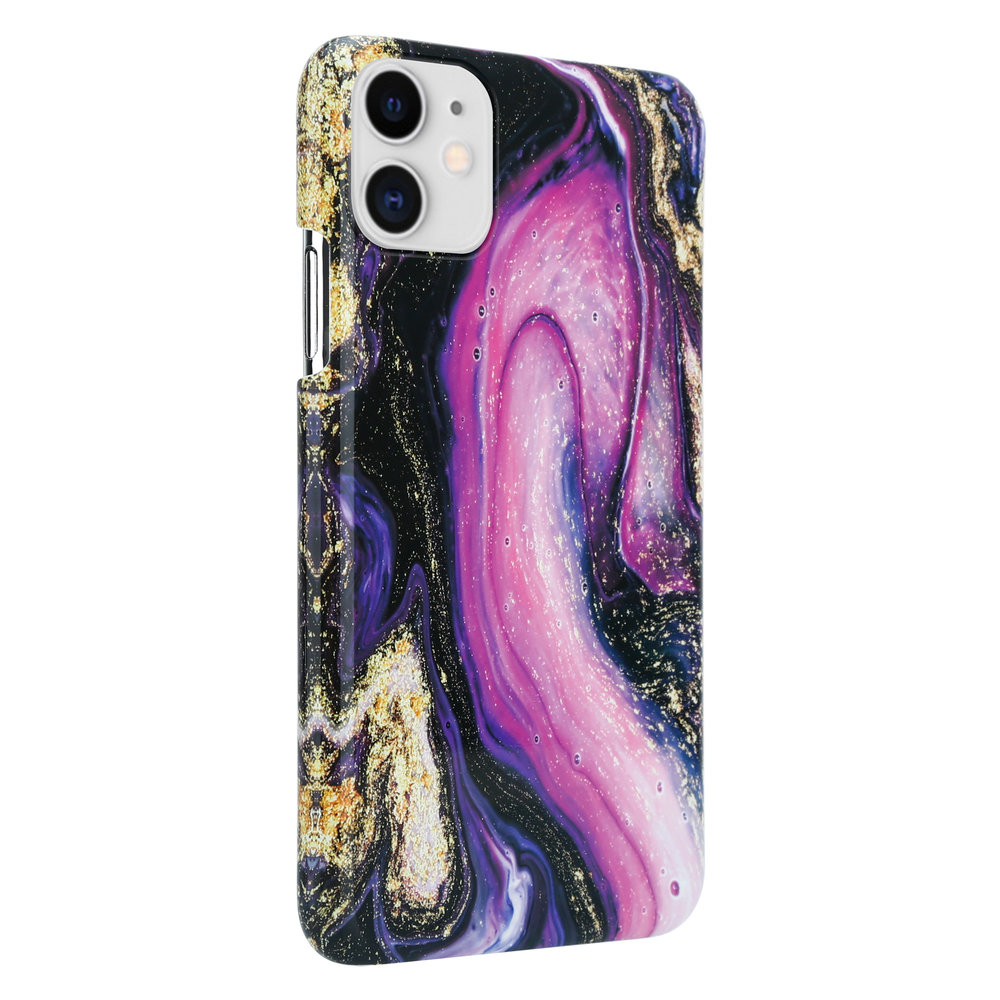 ShieldCase® ShieldCase iPhone 12 Mini - 5.4 inch hoesje marmer (paars) ShieldCase® ShieldCase iPhone 12 Mini - 5.4 inch hoesje marmer (paars)