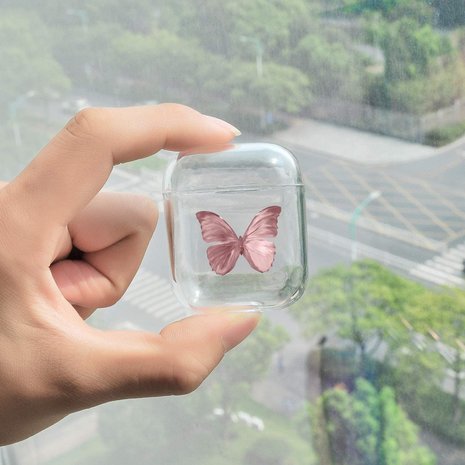 ShieldCase® Shieldcase Butterfly Kisses Apple Airpods case (transparant/roze)
