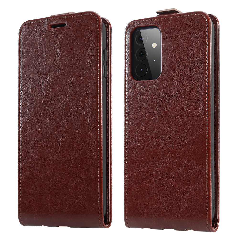 ShieldCase® Shieldcase Samsung Galaxy A72 flip case (bruin leer) ShieldCase® Shieldcase Samsung Galaxy A72 flip case (bruin leer)