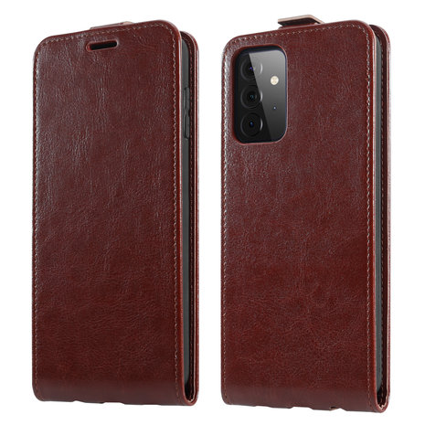 ShieldCase® Shieldcase Samsung Galaxy A72 flip case (bruin leer) ShieldCase® Shieldcase Samsung Galaxy A72 flip case (bruin leer)