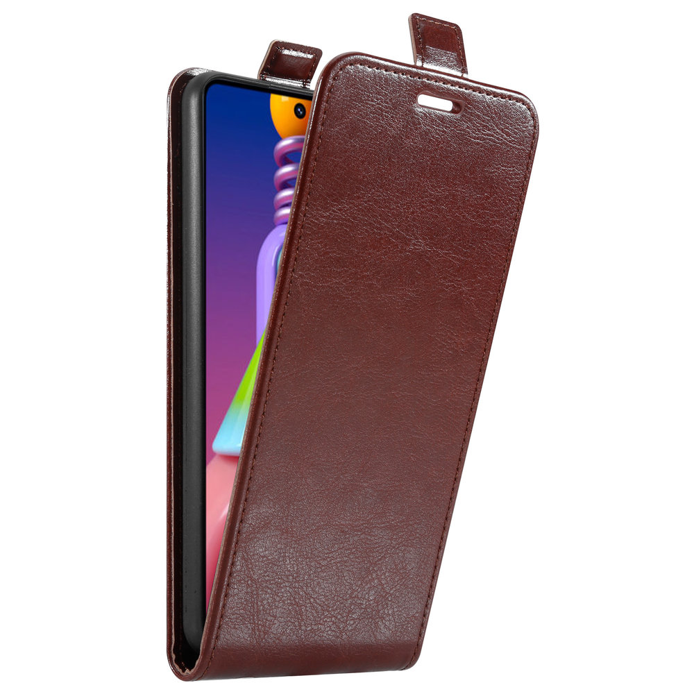 ShieldCase® Shieldcase Samsung Galaxy M51 Flip case (bruin leer) ShieldCase® Shieldcase Samsung Galaxy M51 Flip case (bruin leer)