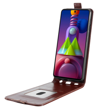 ShieldCase® Shieldcase Samsung Galaxy M51 Flip case (bruin leer) ShieldCase® Shieldcase Samsung Galaxy M51 Flip case (bruin leer)