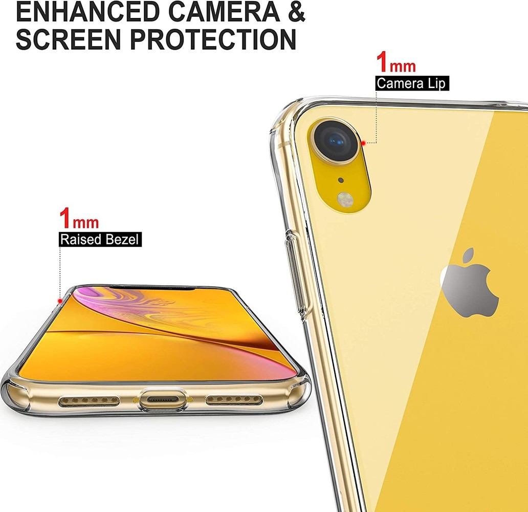 Ceezs Ceezs Siliconen hoesje iPhone Xr transparant + glazen Screenprotector