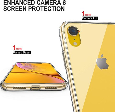 Ceezs Ceezs Siliconen hoesje iPhone Xr transparant + glazen Screenprotector