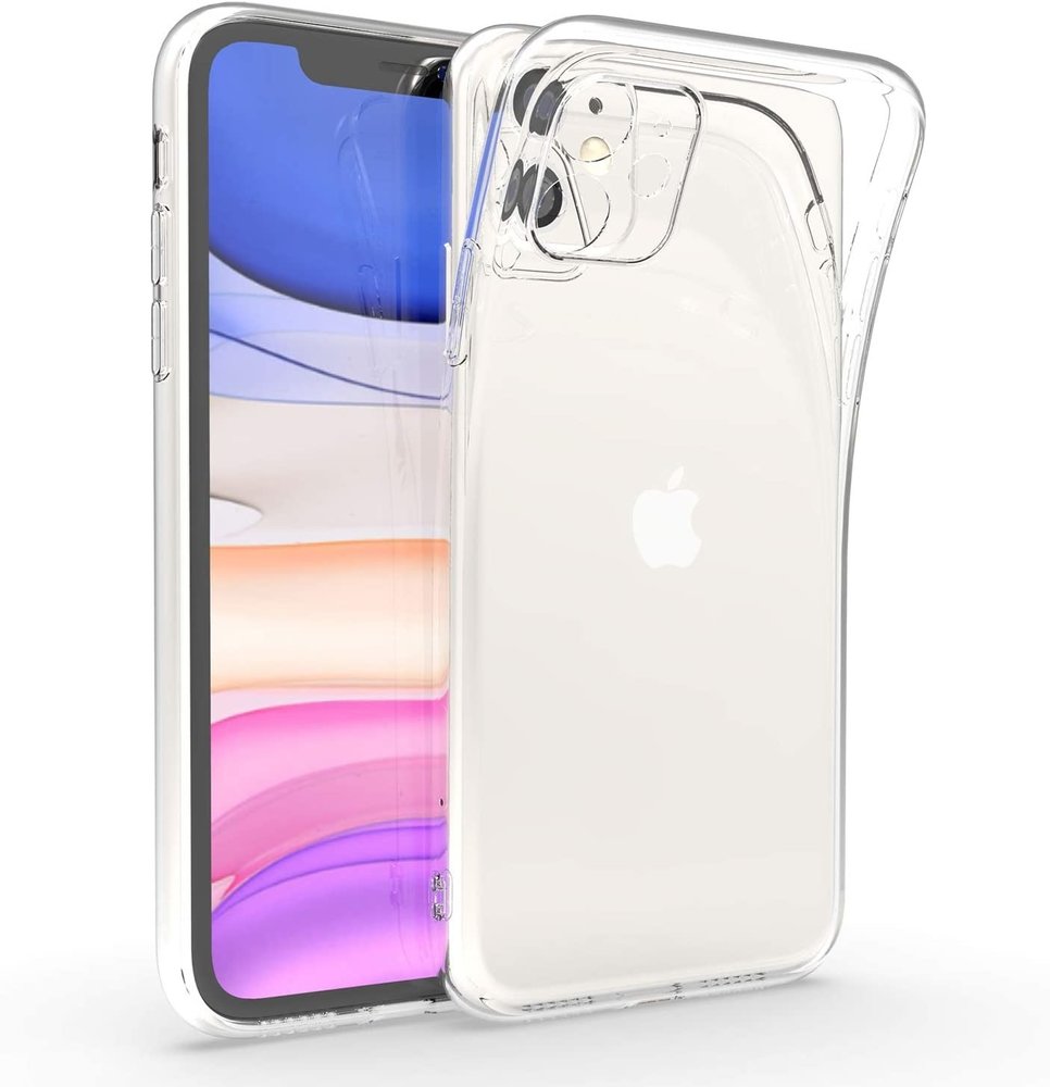 Ceezs Ceezs Siliconen hoesje iPhone 11 transparant + glazen Screenprotector
