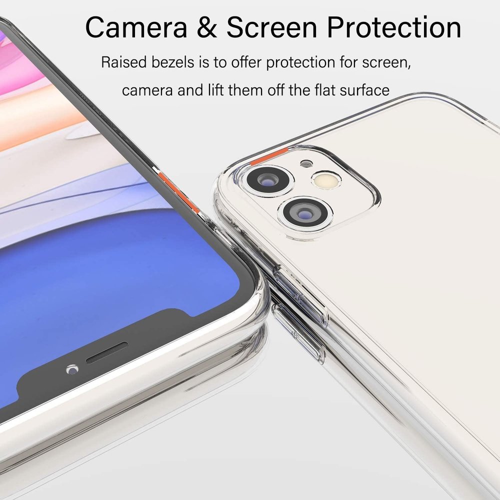 Ceezs Ceezs Siliconen hoesje iPhone 11 transparant + glazen Screenprotector