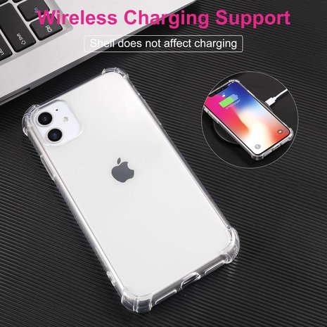 Ceezs Ceezs iPhone 11 hoesje shock proof transparant + glazen Screenprotector Ceezs Ceezs iPhone 11 hoesje shock proof transparant + glazen Screenprotector