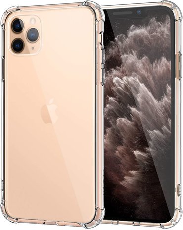 Ceezs Ceezs Apple iPhone 11 Pro hoesje shock proof transparant + glazen Screenprotector Ceezs Ceezs Apple iPhone 11 Pro hoesje shock proof transparant + glazen Screenprotector