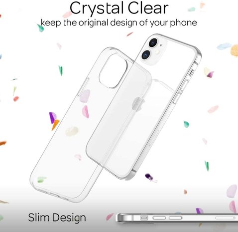 Ceezs Ceezs Apple iPhone 12 hoesje transparant / doorzichtig + glazen Screenprotector Ceezs Ceezs Apple iPhone 12 hoesje transparant / doorzichtig + glazen Screenprotector