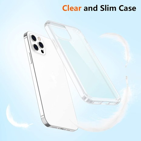Ceezs Ceezs iPhone 12 Pro hoesje transparant / doorzichtig + glazen Screenprotector Ceezs Ceezs iPhone 12 Pro hoesje transparant / doorzichtig + glazen Screenprotector