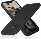 Ceezs Ceezs iPhone 12 Mini hoesje siliconen / iPhone 12 Mini case silicone zwart + glazen Screenprotector