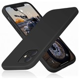 Ceezs iPhone 12 Mini hoesje siliconen / iPhone 12 Mini case silicone zwart + glazen Screenprotector