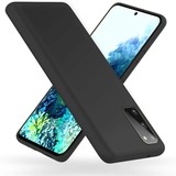 Ceezs Samsung S20 hoesje siliconen case zwart + glazen Screenprotector