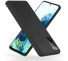 Ceezs Samsung S20 hoesje siliconen case zwart + glazen Screenprotector