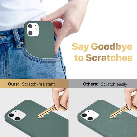 ShieldCase® ShieldCase Silicone case iPhone 12 Mini - 5.4 inch (donkergroen)