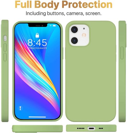 ShieldCase® ShieldCase Silicone case iPhone 12 Mini - 5.4 inch (lichtgroen)