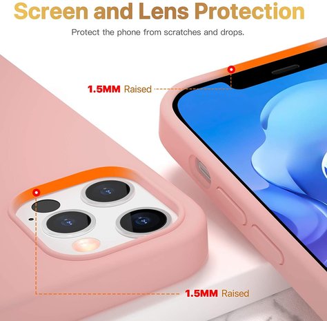 ShieldCase® ShieldCase Silicone case iPhone 12 Pro - 6.1 inch (roze)