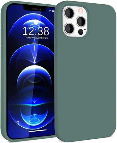 ShieldCase® ShieldCase Silicone case iPhone 12 Pro - 6.1 inch (donkergroen)