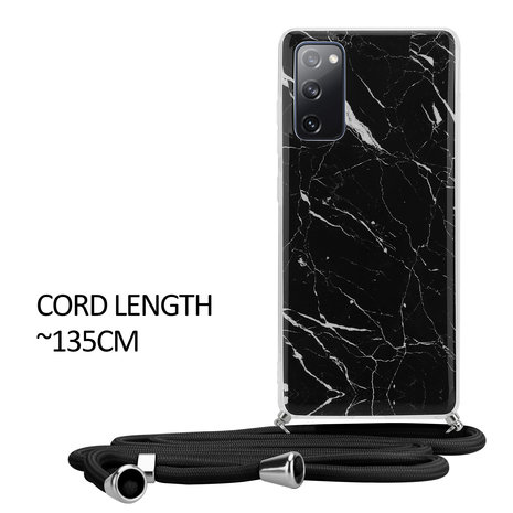 ShieldCase® ShieldCase Black Marmble Dream Samsung S20 FE hoesje met koord (zwart) ShieldCase® ShieldCase Black Marmble Dream Samsung S20 FE hoesje met koord (zwart)